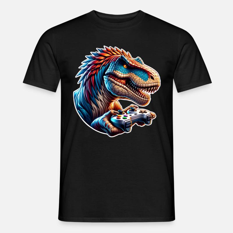 Gaming Dinosaurier T Rex - Männer T-Shirt - Schwarz