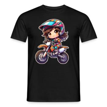 Motocross Filles - T-shirt homme - noir - Devant - AI Model Male 178 light (178cm)