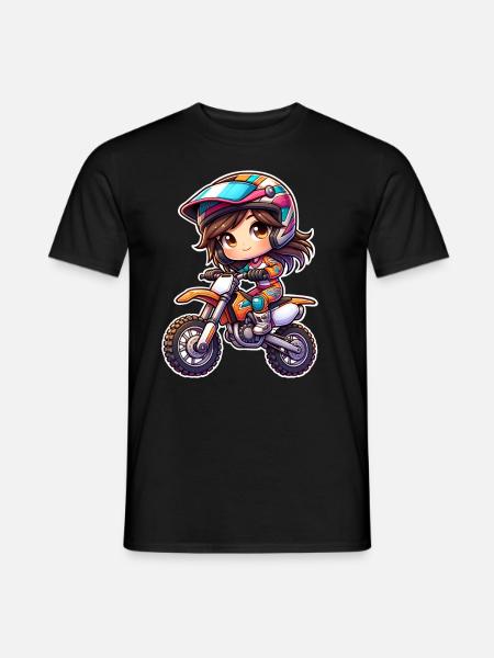 Motocross Mädchen - Männer T-Shirt - Schwarz