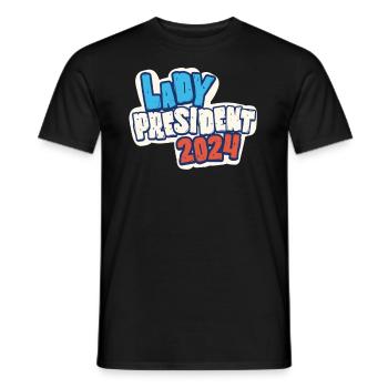 Lady President 2024: Stand With Kamala Harris - Men's T-Shirt - black - Front - AI Model Male 178 light (178cm)