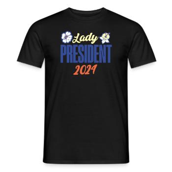 Dame Présidente 2024 : Kamala Harris pour la démocratie - T-shirt homme - noir - Devant - AI Model Male 178 light (178cm)