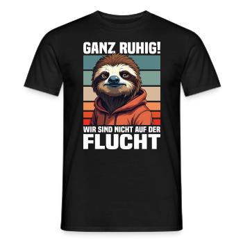 Calm down! We're not on the run sloth - Men's T-Shirt - black - Front - AI Model Male 178 light (178cm)
