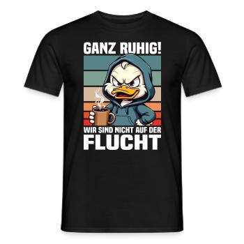 Calm down! We're not on the run duck - Men's T-Shirt - black - Front - AI Model Male 178 light (178cm)