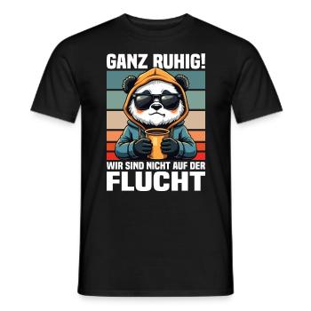 Calm down! We are not on the run Panda - Men's T-Shirt - black - Front - AI Model Male 178 light (178cm)