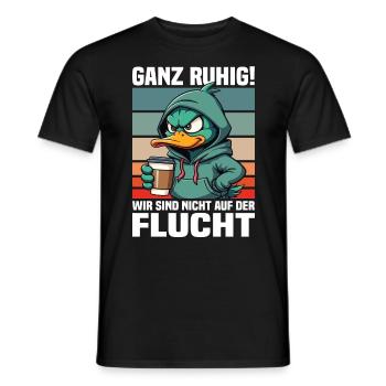 Calm down! We're not on the run duck - Men's T-Shirt - black - Front - AI Model Male 178 light (178cm)