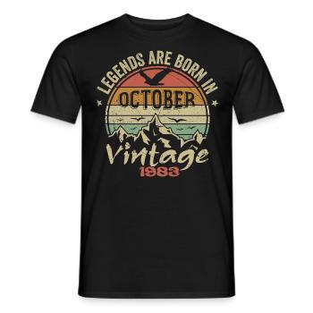 Awesome Since October 1983 - October 1983 Gift - Men's T-Shirt - black - Front - AI Model Male 178 light (178cm)
