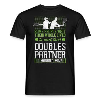 Funny Tennis Player Racket Husband - Men's T-Shirt - black - Front - AI Model Male 178 light (178cm)