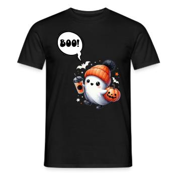 Halloween Costume Kids BOOO Funny Girl - Men's T-Shirt - black - Front - AI Model Male 178 light (178cm)