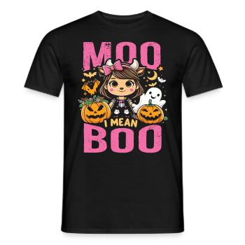 Halloween Costume MOO BOO Halloween Kids - Men's T-Shirt - black - Front - AI Model Male 178 light (178cm)