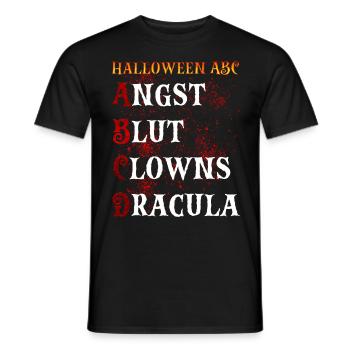 Halloween ABC ANGST BLUT CLOWNS DRACULA Lustiges - Männer T-Shirt - Schwarz - Vorne - AI Model Male 178 light (178cm)