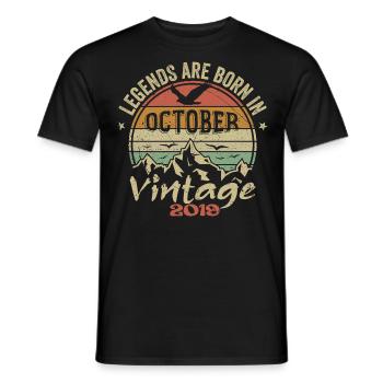Awesome Since October 2019 - October 2019 Gift - Men's T-Shirt - black - Front - AI Model Male 178 light (178cm)