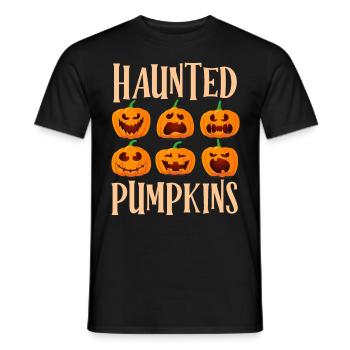 Halloween Kostüm Kinder HAUNTED PUMPKINS Lustig - Männer T-Shirt - Schwarz - Vorne - AI Model Male 178 light (178cm)