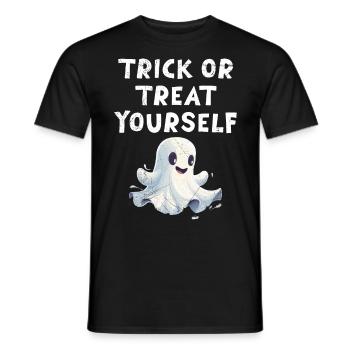 Halloween Party TRICK OR TREAT YOURSELF Funny - Men's T-Shirt - black - Front - AI Model Male 178 light (178cm)