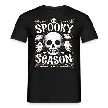 Halloween Costume Kids SPOOKY SEASON FAN Funny - Men's T-Shirt - black - Front - AI Model Male 178 light (178cm)