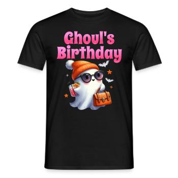 Halloween Kids GHOUL'S BIRTHDAY Funny - Men's T-Shirt - black - Front - AI Model Male 178 light (178cm)