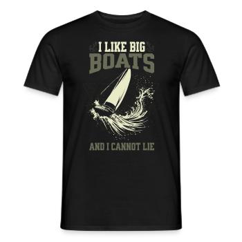 I Like Big Boats And I Cannot Lie – Sailing Design - Men's T-Shirt - black - Front - AI Model Male 178 light (178cm)