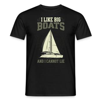J’aime les grands bateaux et je ne peux pas mentir - voilier - T-shirt homme - noir - Devant - AI Model Male 178 light (178cm)