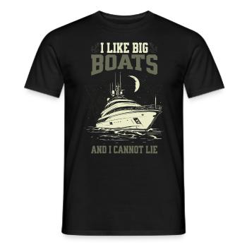 I Like Big Boats And I Cannot Lie Yacht Moonlight - Men's T-Shirt - black - Front - AI Model Male 178 light (178cm)