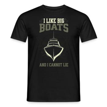 I Like Big Boats And I Cannot Lie – Frontal Boot - Men's T-Shirt - black - Front - AI Model Male 178 light (178cm)