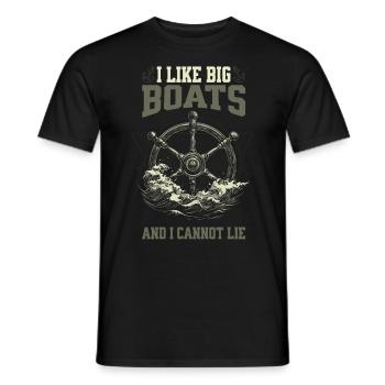 I Like Big Boats And I Cannot Lie Steuerrad Design - Männer T-Shirt - Schwarz - Vorne - AI Model Male 178 light (178cm)