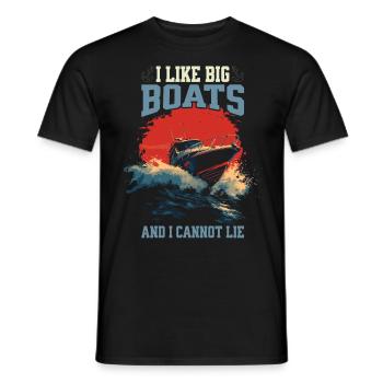 I Like Big Boats And I Cannot Lie – Speedboat - Men's T-Shirt - black - Front - AI Model Male 178 light (178cm)