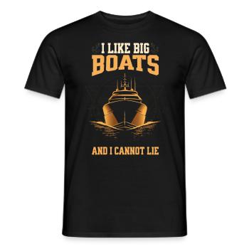 J’aime les gros bateaux et je ne peux pas mentir – Yacht Design - T-shirt homme - noir - Devant - AI Model Male 178 light (178cm)
