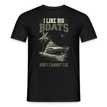 I Like Big Boats And I Cannot Lie Tropical Yacht - Men's T-Shirt - black - Front - AI Model Male 178 light (178cm)