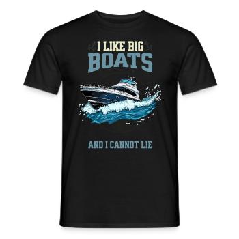 I Like Big Boats And I Cannot Lie Spritzende Yacht - Männer T-Shirt - Schwarz - Vorne - AI Model Male 178 light (178cm)