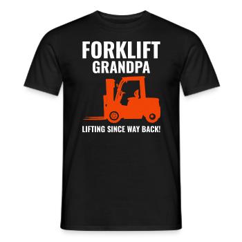 Conducteur de chariot élévateur Conducteur d’équipement lourd Papy - T-shirt homme - noir - Devant - AI Model Male 178 light (178cm)