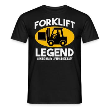 Conducteur de chariot élévateur Conducteur d’équipement lourd Humour - T-shirt homme - noir - Devant - AI Model Male 178 light (178cm)
