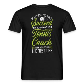 Funny Tennis Player Racket Coach - Männer T-Shirt - Schwarz - Vorne - AI Model Male 178 light (178cm)