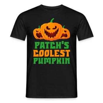 Halloween Kids PATCH'S COOLEST PUMKIN Halloween - Men's T-Shirt - black - Front - AI Model Male 178 light (178cm)