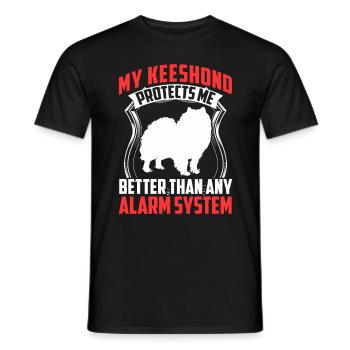 Wolfspitz protects me better Keeshond - Men's T-Shirt - black - Front - AI Model Male 178 light (178cm)