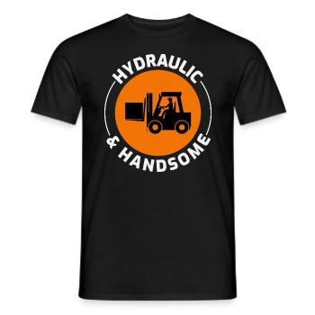 Conducteur de chariot élévateur Conducteur d’équipement lourd Humour - T-shirt homme - noir - Devant - AI Model Male 178 light (178cm)