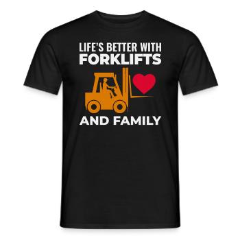 Famille de caristes et de conducteurs d’équipement lourd - T-shirt homme - noir - Devant - AI Model Male 178 light (178cm)