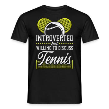 Funny Tennis Player Racket - Men's T-Shirt - black - Front - AI Model Male 178 light (178cm)