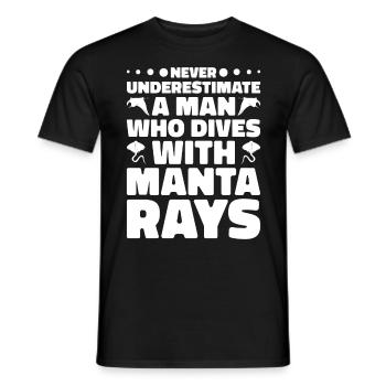 Raie manta Amoureux Créature Mer Diable Raie - T-shirt homme - noir - Devant - AI Model Male 178 light (178cm)