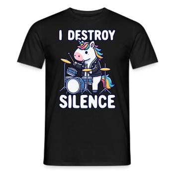 Drummer, Drums, Drummer, Music & Unicorn - Men's T-Shirt - black - Front - AI Model Male 178 light (178cm)