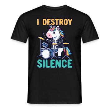 Schlagzeuger, Schlagzeug, Drummer, Musik & Einhorn - Männer T-Shirt - Schwarz - Vorne - AI Model Male 178 light (178cm)