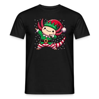 Christmas Axolotl Elf Funny Axolotl Lover - Men's T-Shirt - black - Front - AI Model Male 178 light (178cm)