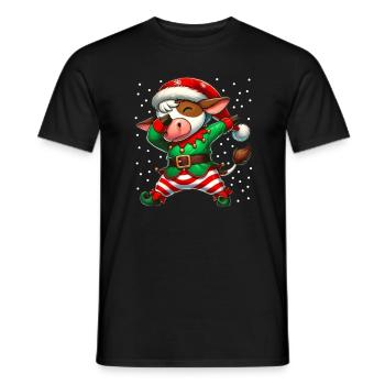 Weihnachten Kuh Elf Lustiger Kuhliebhaber Bauer - Männer T-Shirt - Schwarz - Vorne - AI Model Male 178 light (178cm)