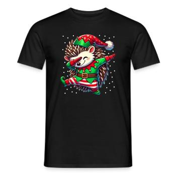 Weihnachten Igel Elf Lustiger Igel Liebhaber - Männer T-Shirt - Schwarz - Vorne - AI Model Male 178 light (178cm)