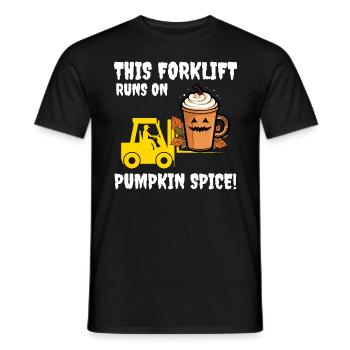 Halloween Forklift Operator Pumpkin Spice Funny - Men's T-Shirt - black - Front - AI Model Male 178 light (178cm)