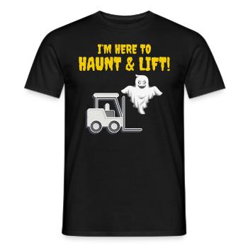 Halloween Ghost Forklift Operator Heavy Equipment - Men's T-Shirt - black - Front - AI Model Male 178 light (178cm)
