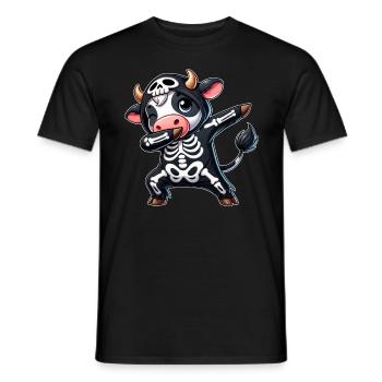 Halloween Squelette Mignon Vache Hommes Femmes - T-shirt homme - noir - Devant - AI Model Male 178 light (178cm)