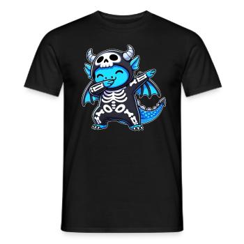 Halloween Skeleton Cute Dragon Men Women - Men's T-Shirt - black - Front - AI Model Male 178 light (178cm)