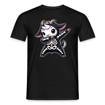 Halloween Skeleton Cute Goat Men Women - Men's T-Shirt - black - Front - AI Model Male 178 light (178cm)