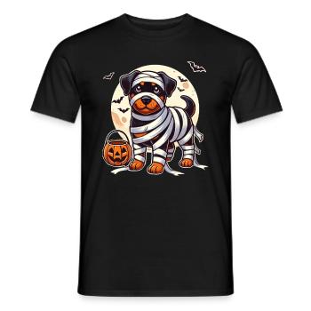 Rottweiler Halloween Mummy Cute Rottweiler Kids - Men's T-Shirt - black - Front - AI Model Male 178 light (178cm)