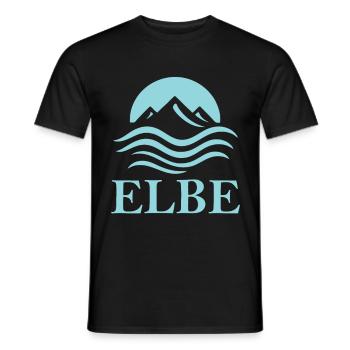 Elbe – Fluss der Hansestädte und Natur - Männer T-Shirt - Schwarz - Vorne - AI Model Male 178 light (178cm)