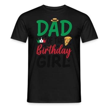 Papa de la fille d’anniversaire - T-shirt homme - noir - Devant - AI Model Male 178 light (178cm)